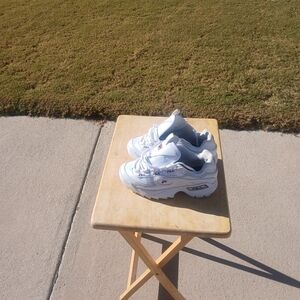 Fila Kids White and Blue Sneakers